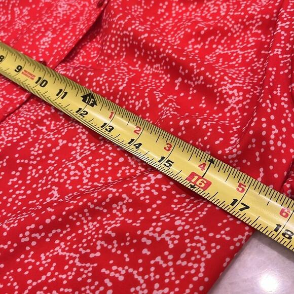 Vintage Amanda‎ Red Polka Dot Blouse | Puff Shoulder Tie Neck | Size Small - Picture 7 of 13